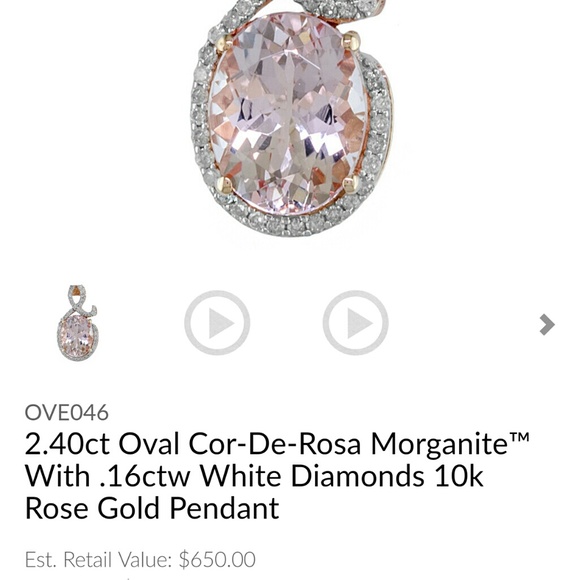 Morganite rose gold pendant - Picture 4 of 4